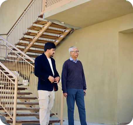 Staff member presenting at a podium